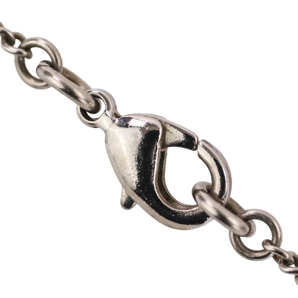 Chanel Rhinestone CC Logo Necklace Silver Colored — view 8