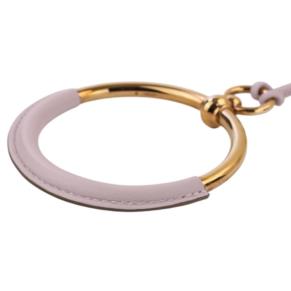 Hermes Loop Grand Necklace Gold Colored Light Pink Mauve Sylvestre — view 6