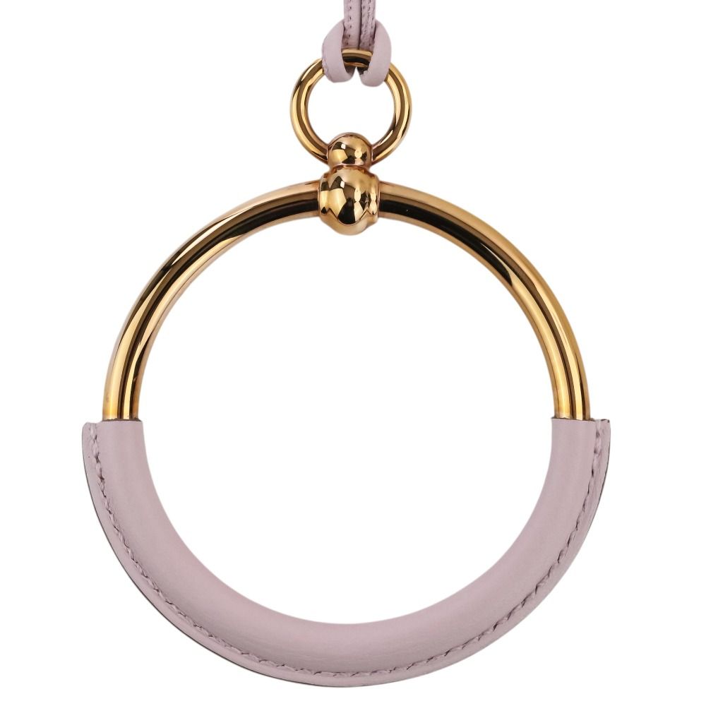 Hermes Loop Grand Necklace Gold Colored Light Pink Mauve Sylvestre — view 5