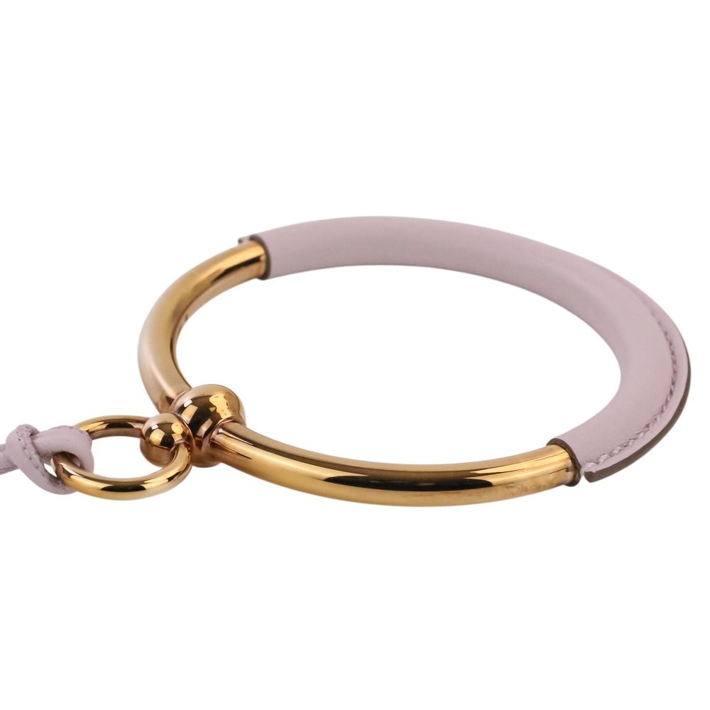 Hermes Loop Grand Necklace Gold Colored Light Pink Mauve Sylvestre — view 7