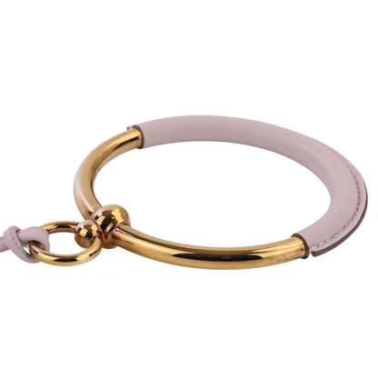 Hermes Loop Grand Necklace Gold Colored Light Pink Mauve Sylvestre — view 7