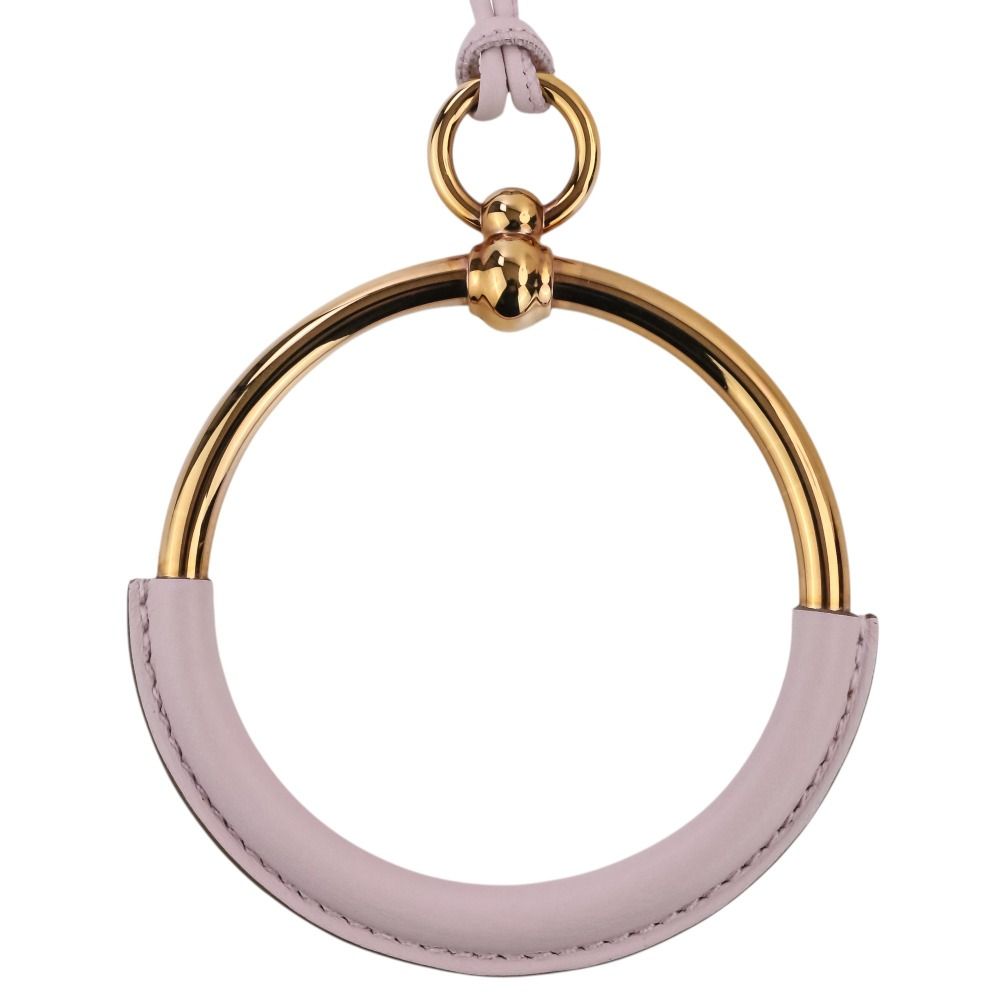 Hermes Loop Grand Necklace Gold Colored Light Pink Mauve Sylvestre — view 4