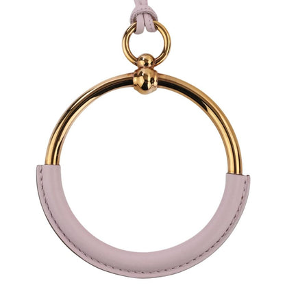 Hermes Loop Grand Necklace Gold Colored Light Pink Mauve Sylvestre — view 4
