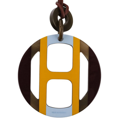 Hermes H Equipe Buffalo Horn Necklace Yellow Bordeaux — view 5