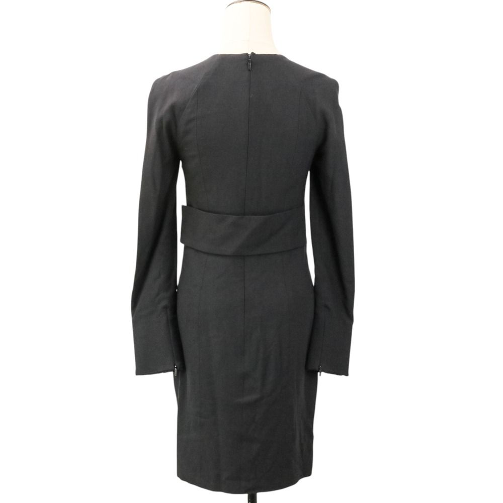 Gucci Frida Era Silk Blend Open Sleeve Gold Metal Cuff Knee-Length Dress 38 — view 4