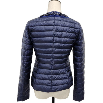 Moncler Cecile Bijou Collarless Down Jacket Navy Autumn Winter 0 — view 3