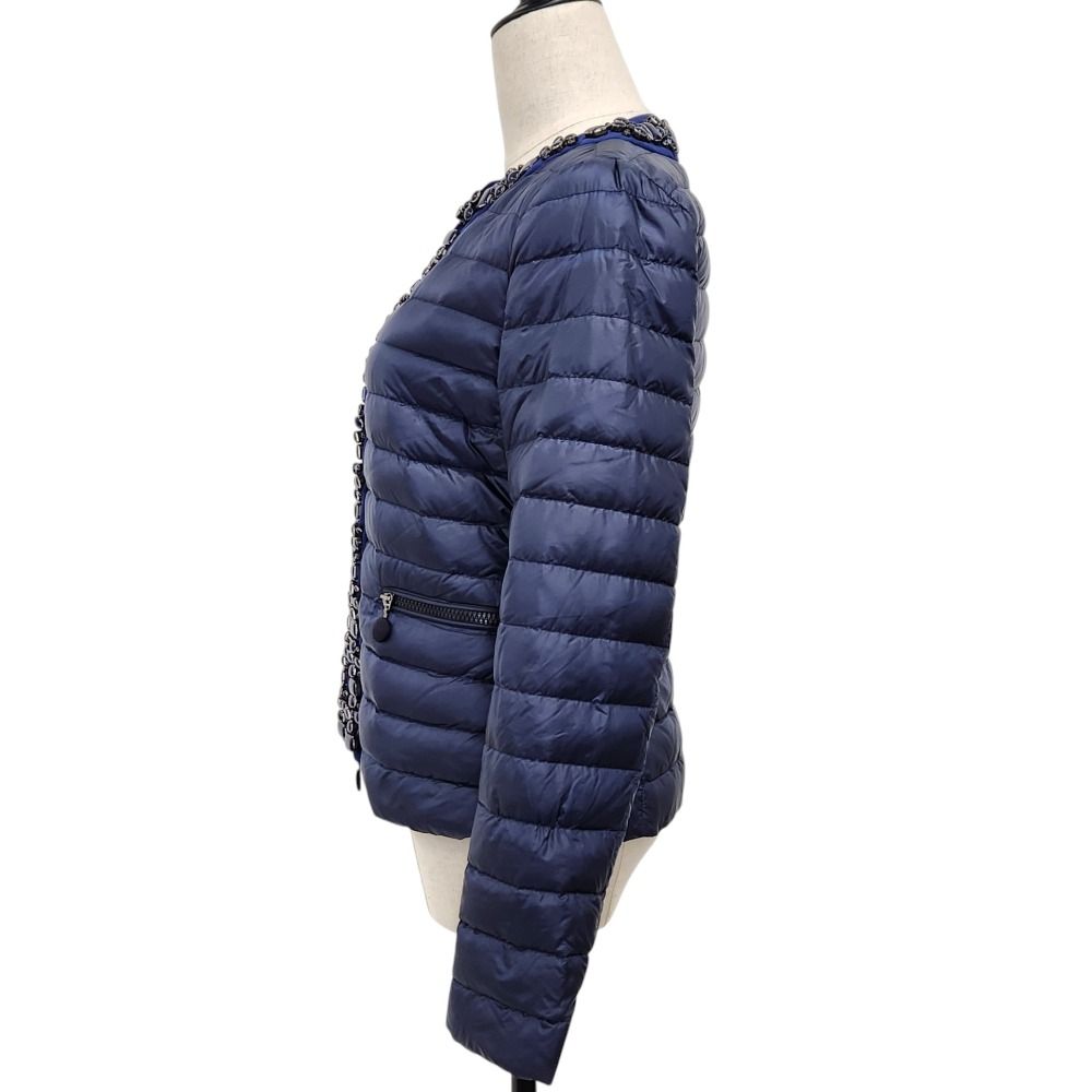 Moncler Cecile Bijou Collarless Down Jacket Navy Autumn Winter 0 — view 2