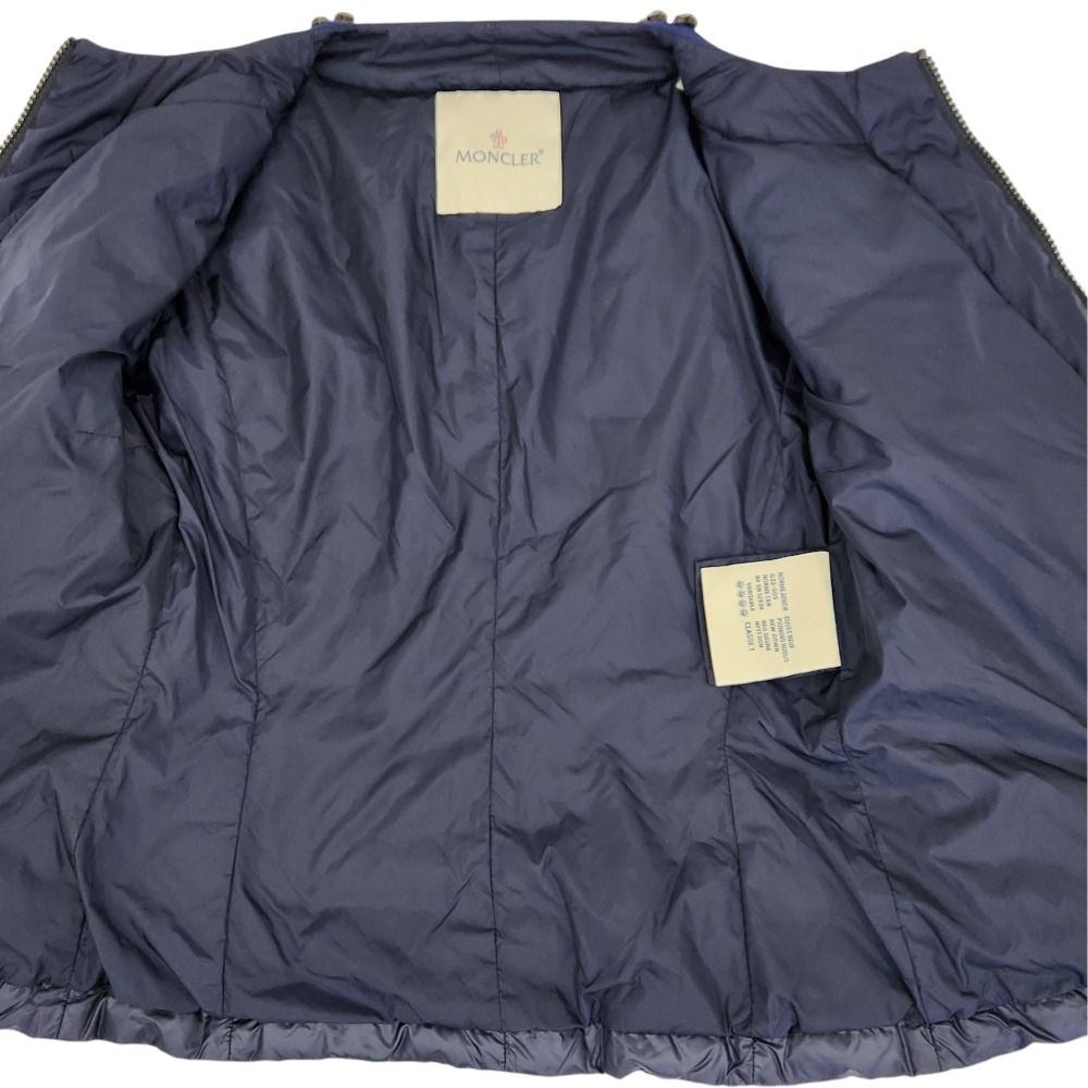 Moncler Cecile Bijou Collarless Down Jacket Navy Autumn Winter 0 — view 6