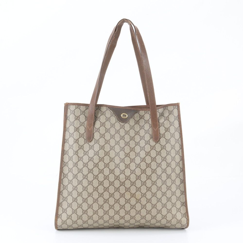 Gucci Vintage GG Supreme Leather Tote Bag Shoulder Business Document