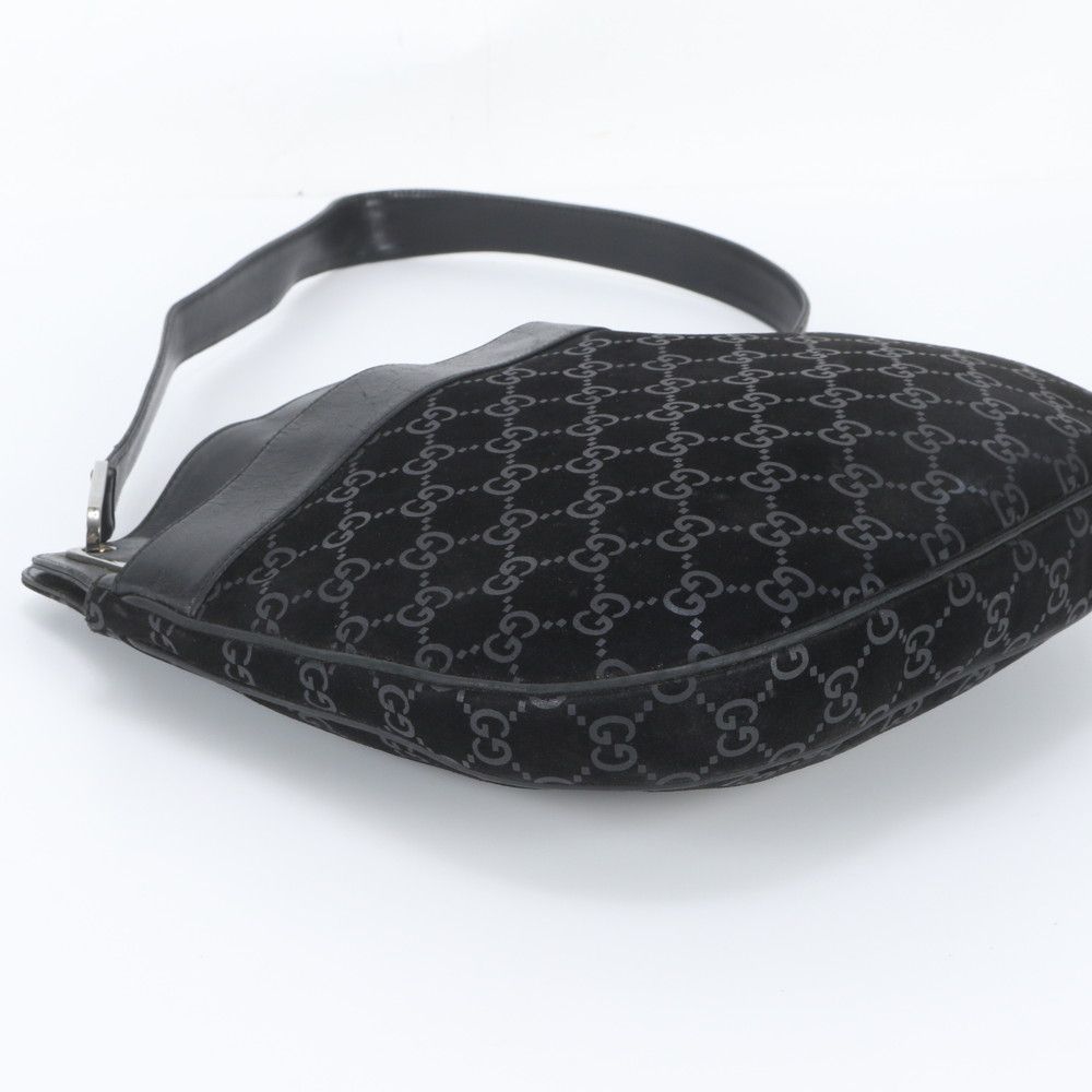Gucci GG Suede Leather Shoulder Bag Crossbody Black — view 5