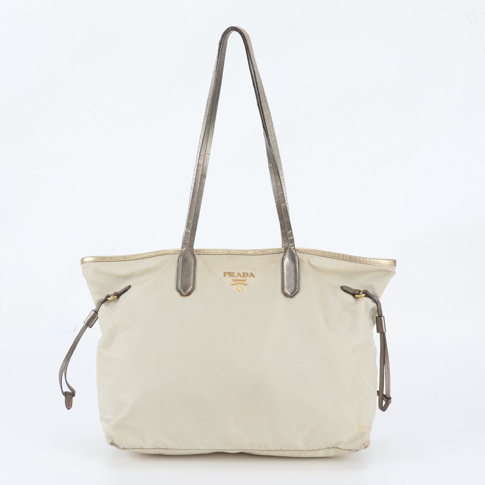 Prada Tessuto Nylon Leather Tote Bag Shoulder