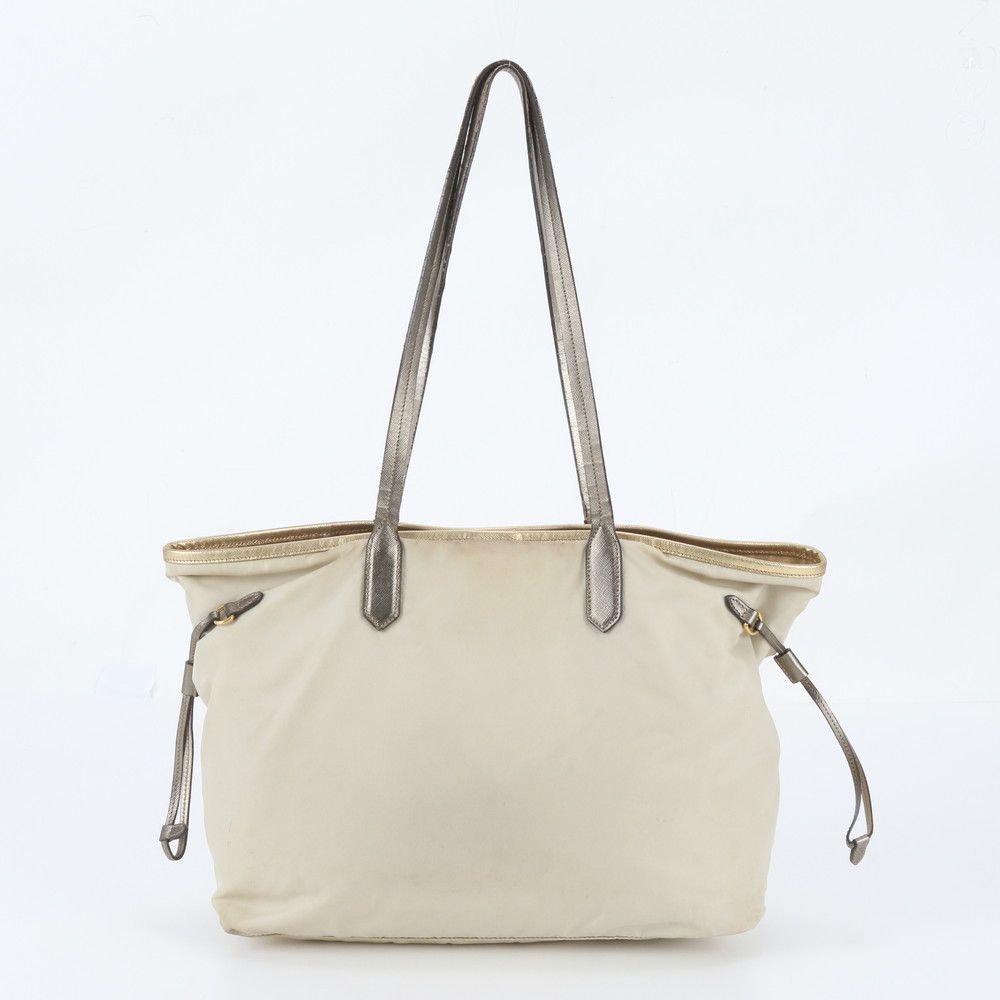 Prada Tessuto Nylon Leather Tote Bag Shoulder — view 3
