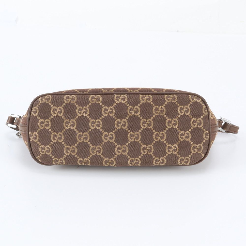 Gucci GG Canvas Mini Pouch Leather Handbag Brown — view 6