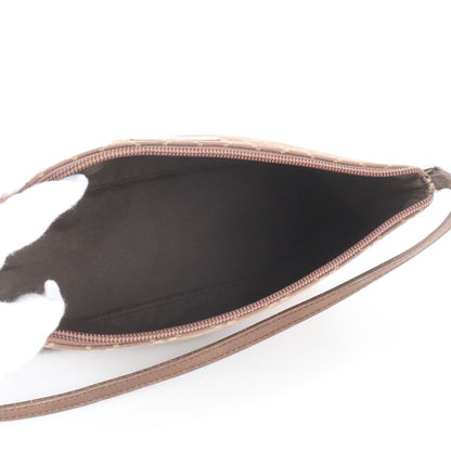 Gucci GG Canvas Mini Pouch Leather Handbag Brown — view 7
