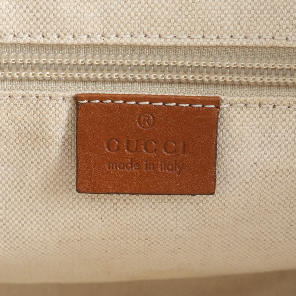 Gucci Leather Nylon Boston Bag Tote Navy — view 8