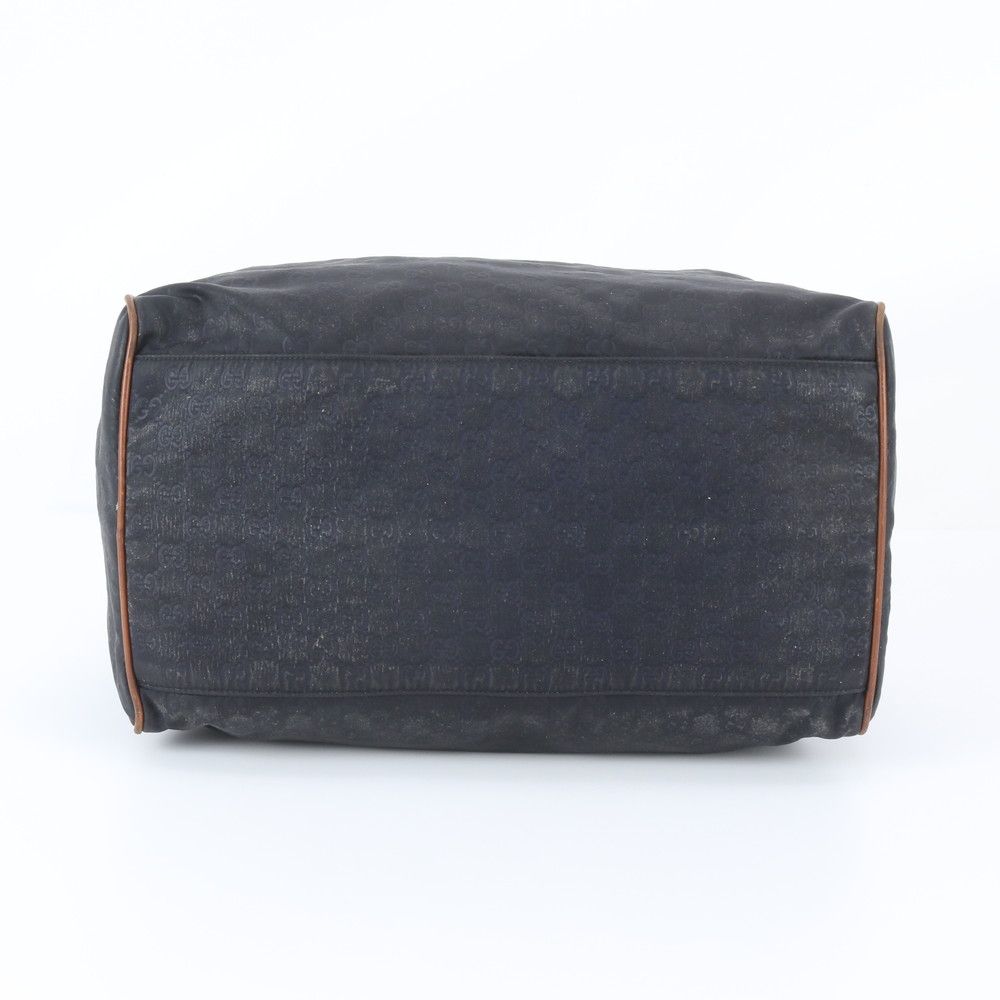 Gucci Leather Nylon Boston Bag Tote Navy — view 6
