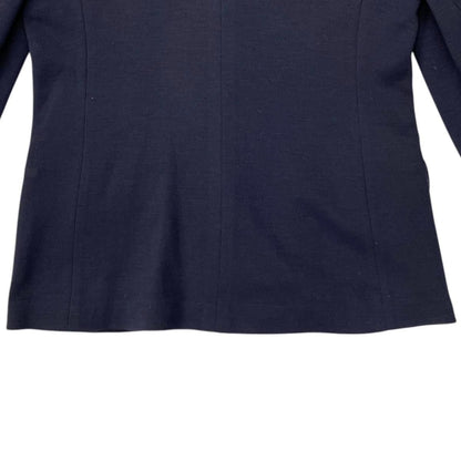 Chanel Boutique Collarless Jacket Lion Head Button Navy Gold — view 6