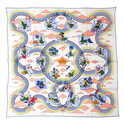 Hermes Scarf Carre 70 Carres Volants Flying Silk White