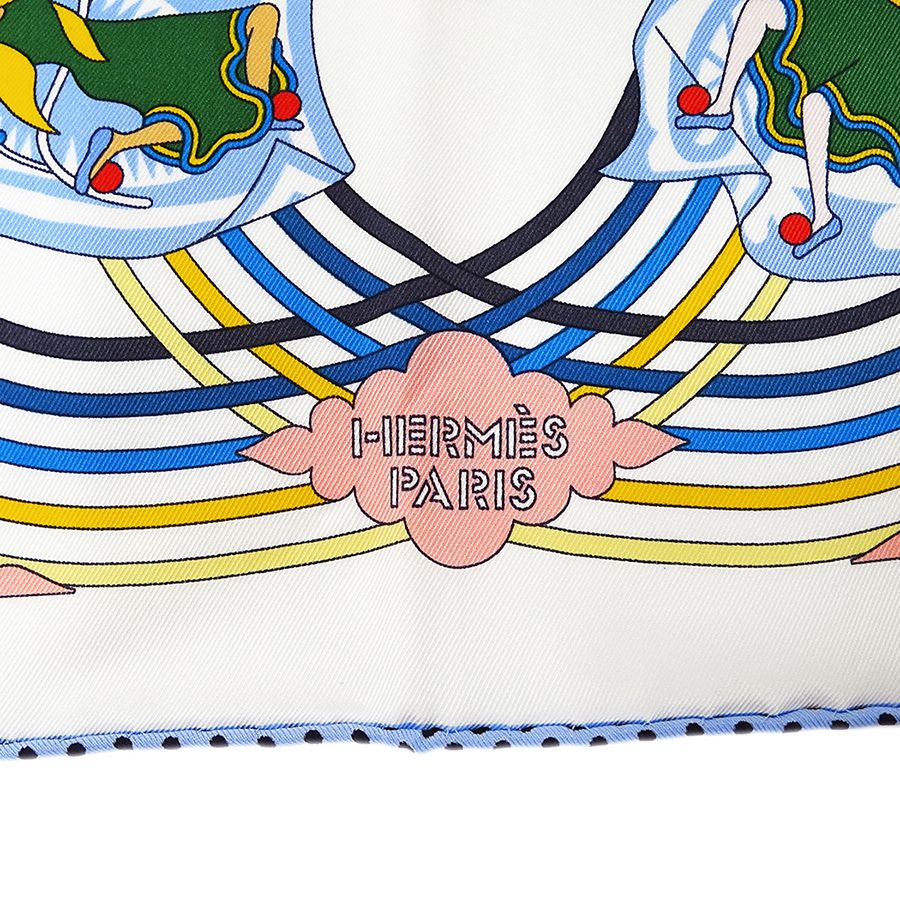 Hermes Scarf Carre 70 Carres Volants Flying Silk White — view 3