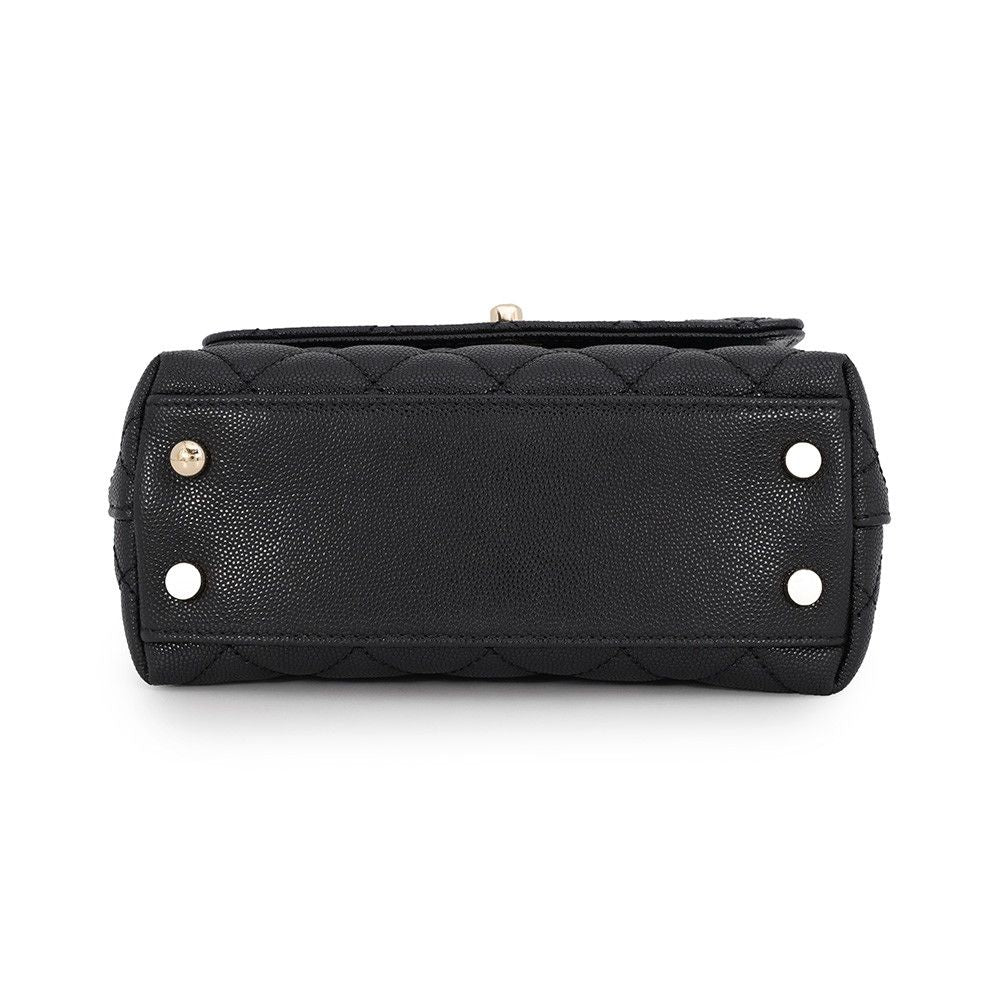 Chanel Handbag Quilted CC Logo Coco Handle XXS Caviar Leather 2-Way Black — view 3