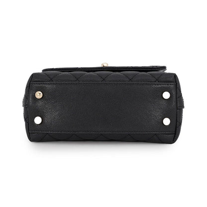 Chanel Handbag Quilted CC Logo Coco Handle XXS Caviar Leather 2-Way Black — view 3