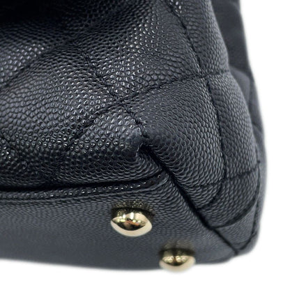 Chanel Handbag Quilted CC Logo Coco Handle XXS Caviar Leather 2-Way Black — view 7
