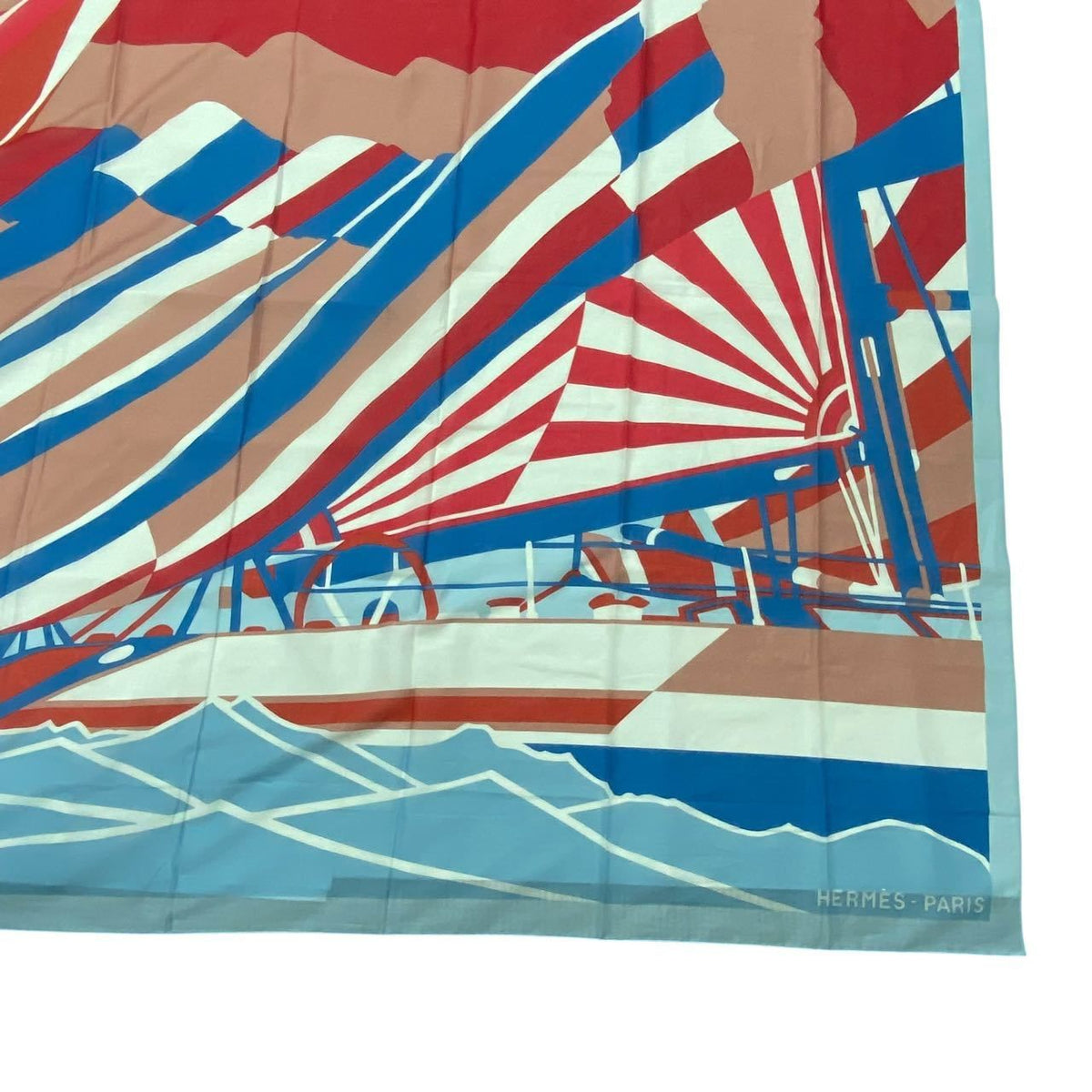 Hermes Scarf Carre 140 Large Yacht Pattern Blue — view 5