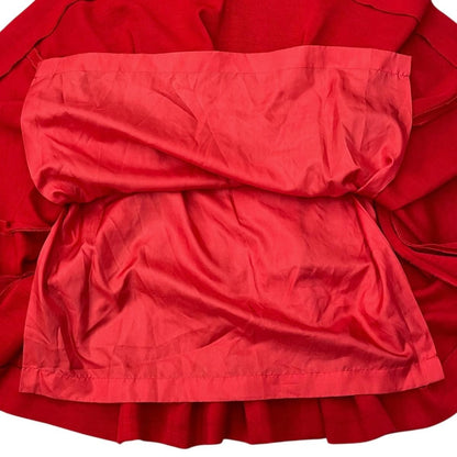 Chanel Boutique Long Dress Vintage CC Logo Button Wool Red 36 — view 8