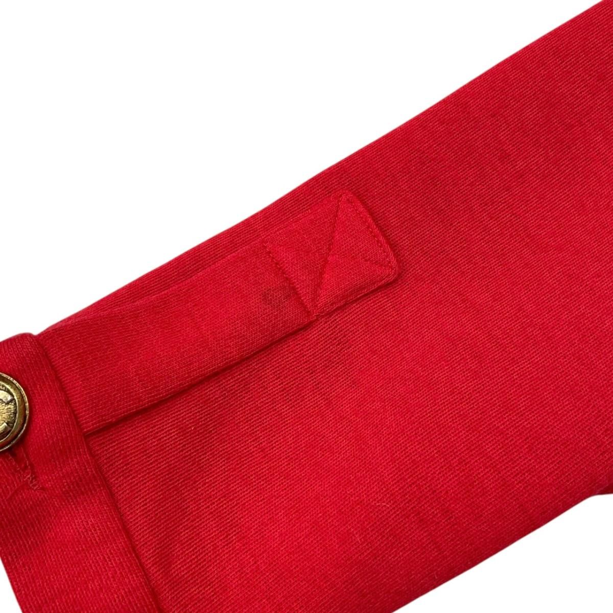 Chanel Boutique Long Dress Vintage CC Logo Button Wool Red 36 — view 7