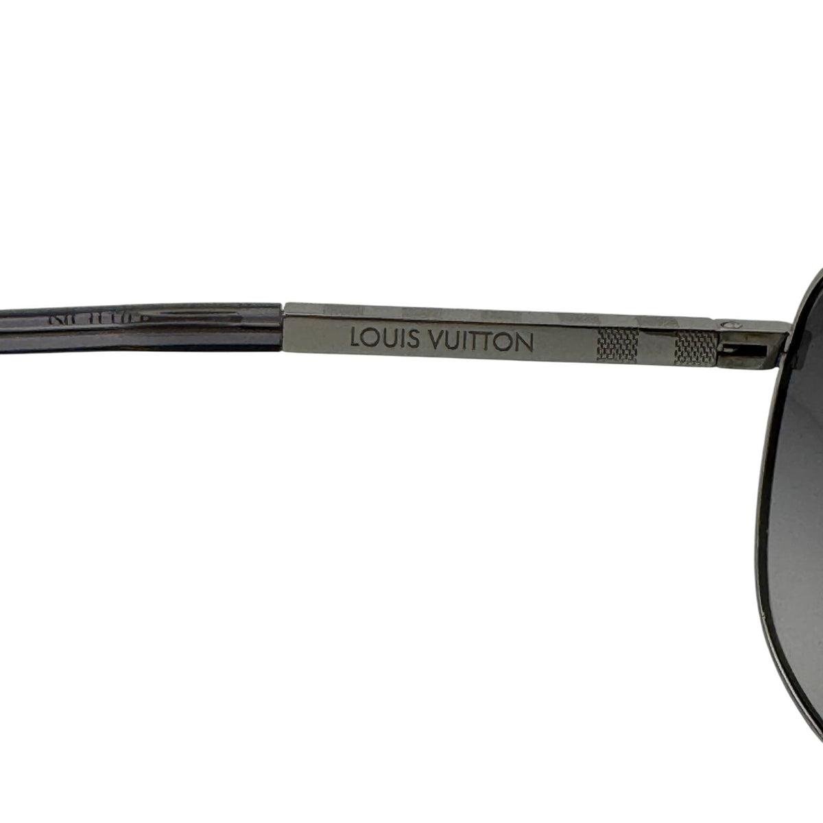 Louis Vuitton Attitude Pilot Metal Frame Damier Pattern Sunglasses Silver Clear — view 4
