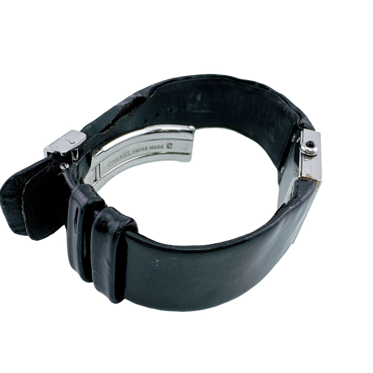 Chanel Quilted SS Stainless Steel Quartz Watch Black Dial Square Delicate — view 5