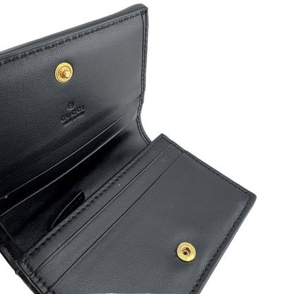 Gucci GG Matelasse Quilted Leather Compact Wallet Bifold Mini Black Double — view 7