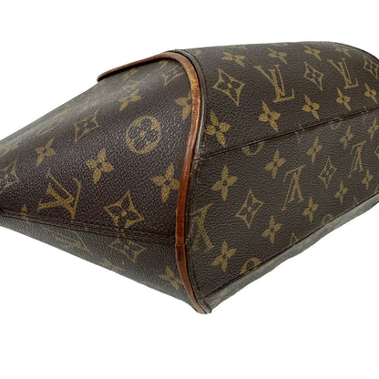 Louis Vuitton Ellipse MM Monogram Canvas Leather Tote Bag Brown Fan Shape — view 3