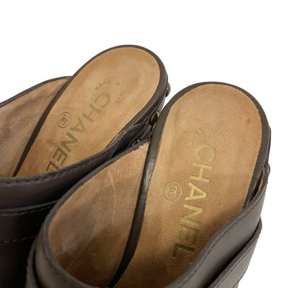 Chanel Leather Sandals Strap Brown Luxury Shoes Summer — view 6