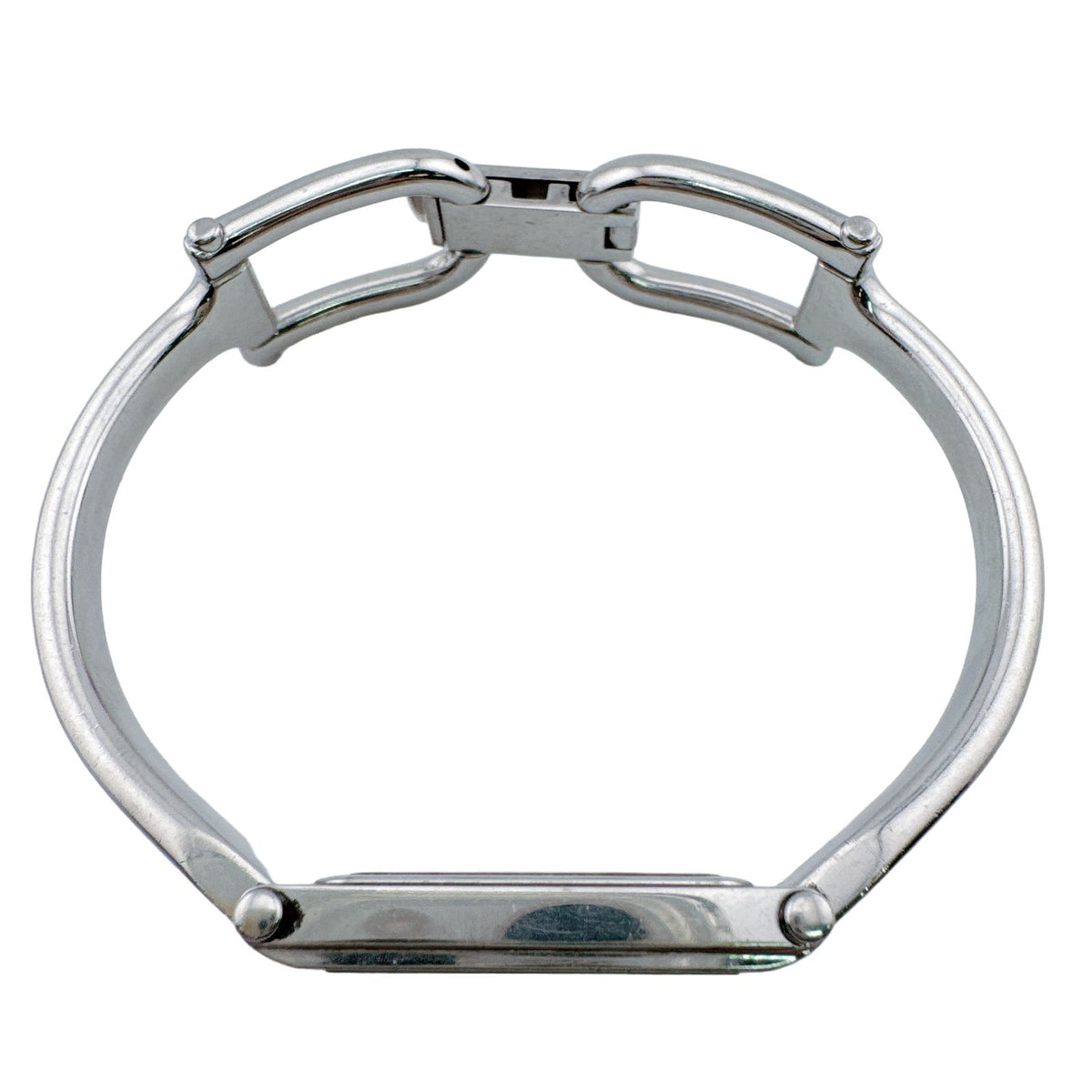 Gucci Bangle Watch SS Stainless Steel Quartz Horsebit Silver Black Dial — view 8