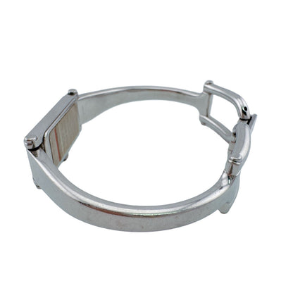 Gucci Bangle Watch SS Stainless Steel Quartz Horsebit Silver Black Dial — view 3
