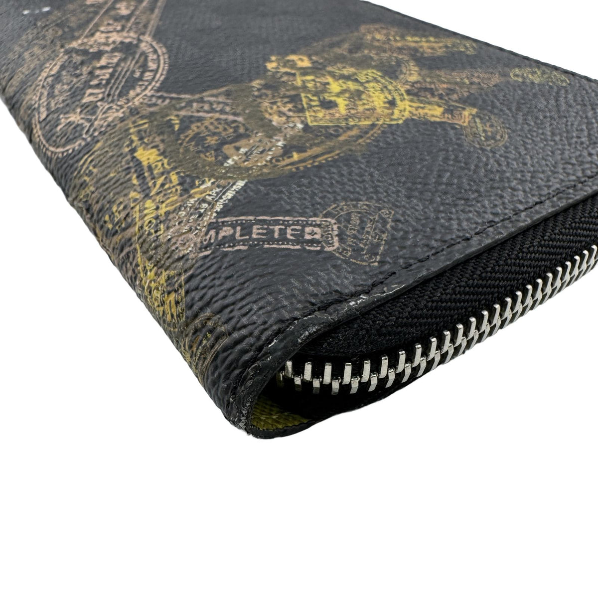 Louis Vuitton Zippy Wallet Vertical Damier Graphite Stamp Zip Around Black — view 3