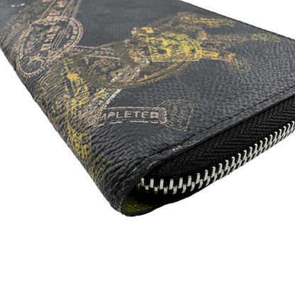Louis Vuitton Zippy Wallet Vertical Damier Graphite Stamp Zip Around Black — view 3