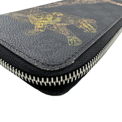Louis Vuitton Zippy Wallet Vertical Damier Graphite Stamp Zip Around Black — view 4