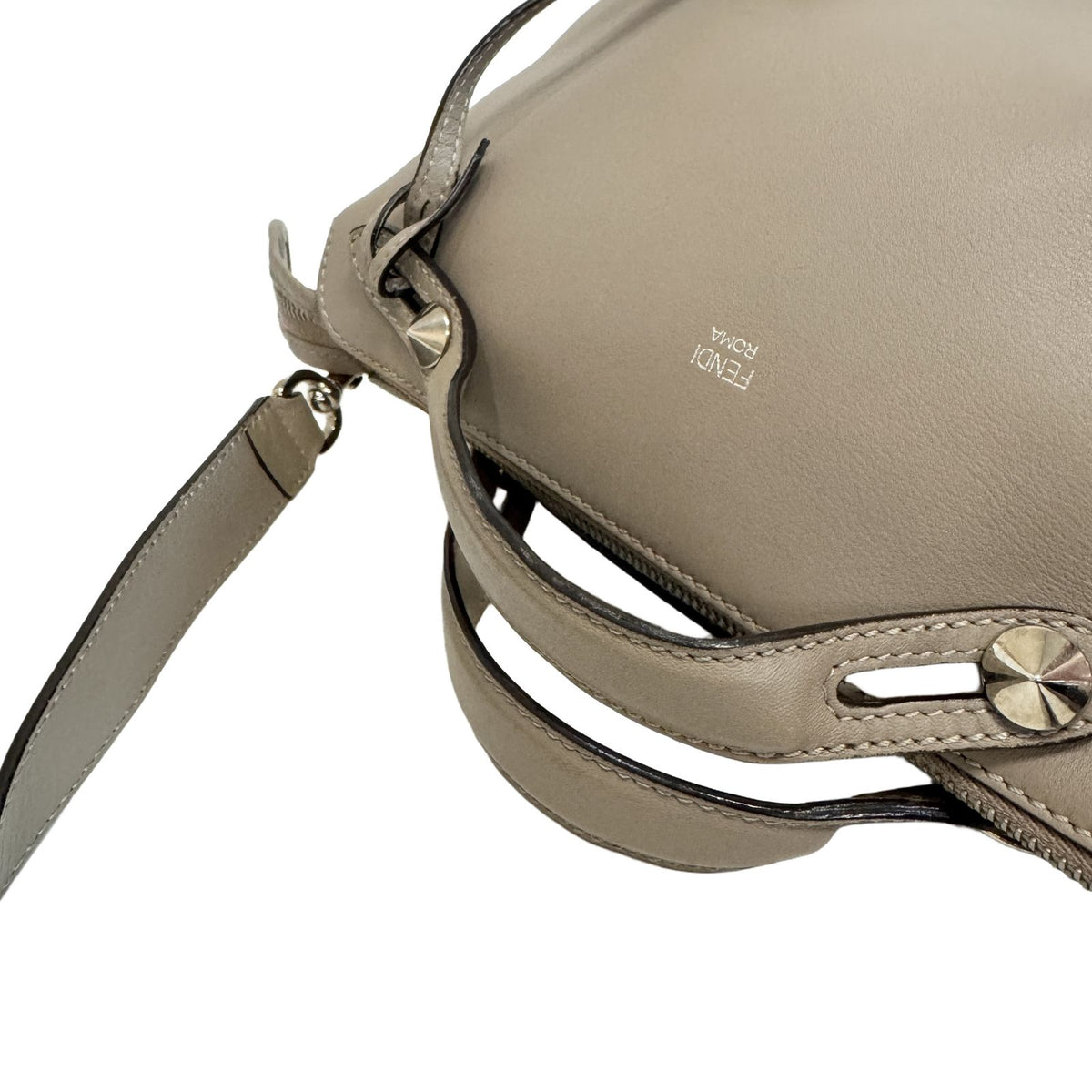 Fendi by the Way Medium Leather 2-Way Shoulder Bag Gray Greige — view 7