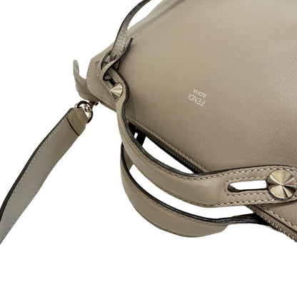 Fendi by the Way Medium Leather 2-Way Shoulder Bag Gray Greige — view 7