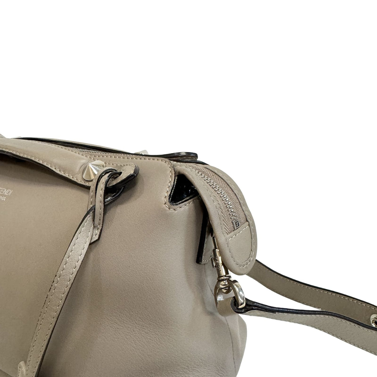 Fendi by the Way Medium Leather 2-Way Shoulder Bag Gray Greige — view 6