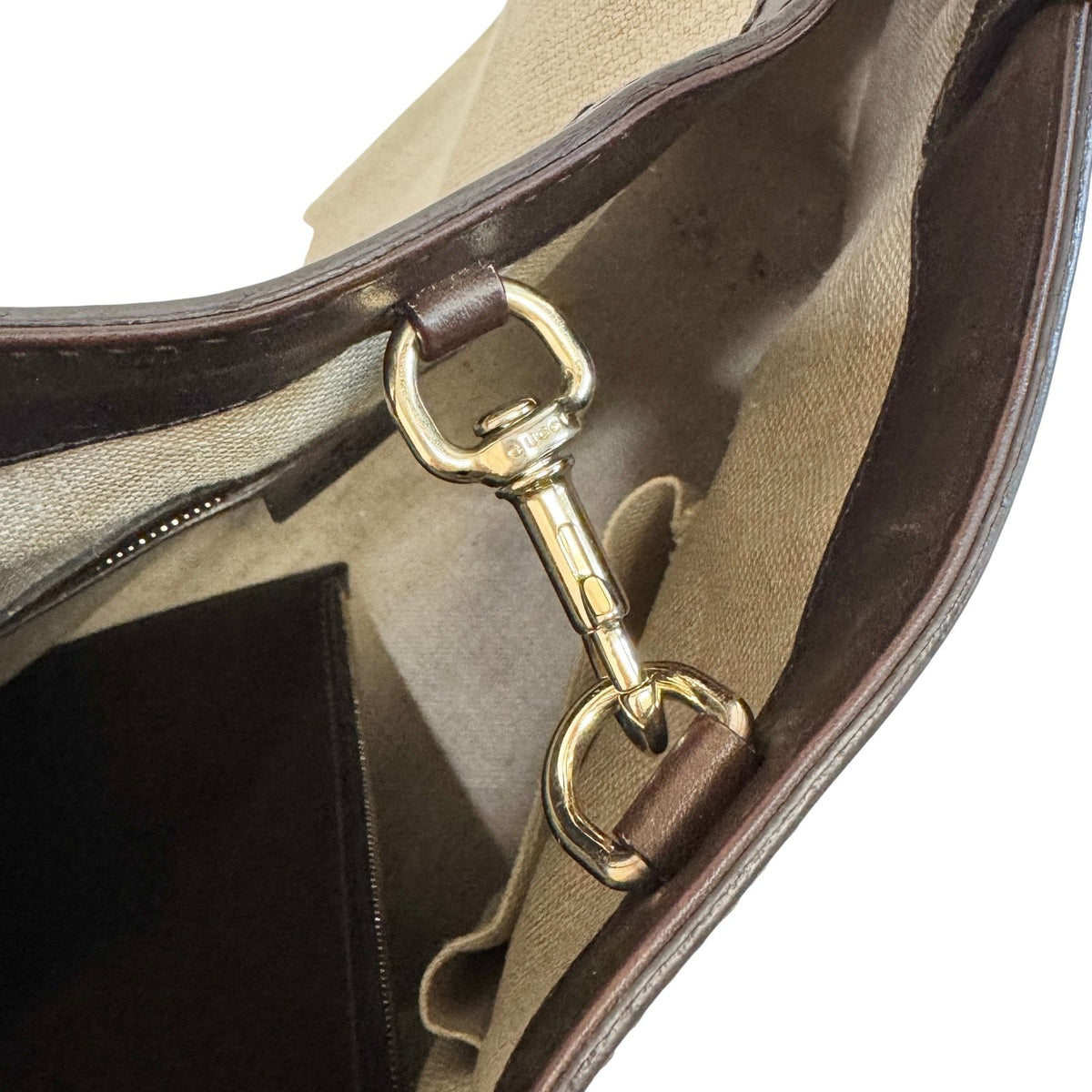 Gucci Craft Canvas Leather Tote Bag Brown — view 8