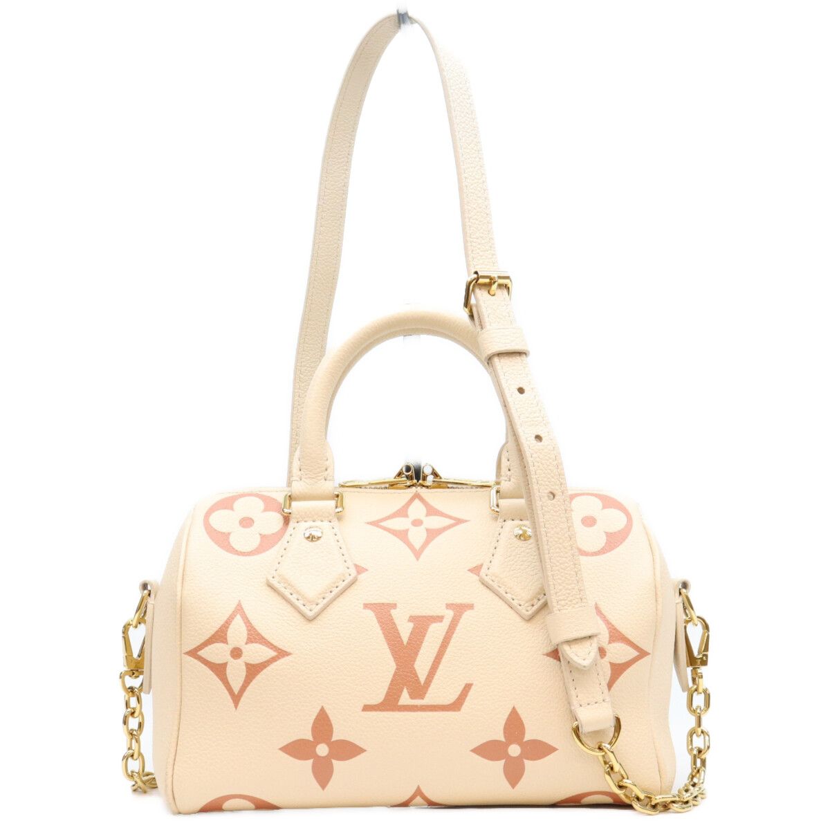 Louis Vuitton Empreinte Cream Rose Trianon Speedy Bandouliere 20 Mini Boston Bag