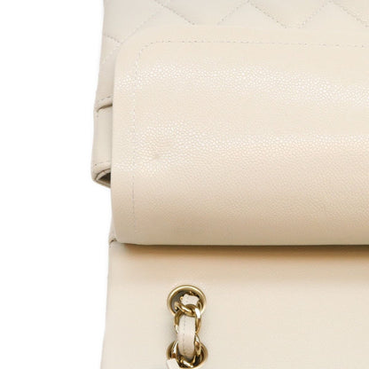 Chanel Light Gray Caviar Maxi Quilted 30 Double Flap Shoulder Bag — view 8