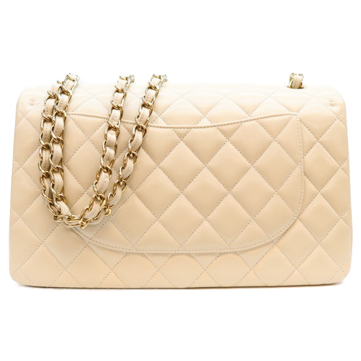 Chanel Light Gray Caviar Maxi Quilted 30 Double Flap Shoulder Bag — view 3
