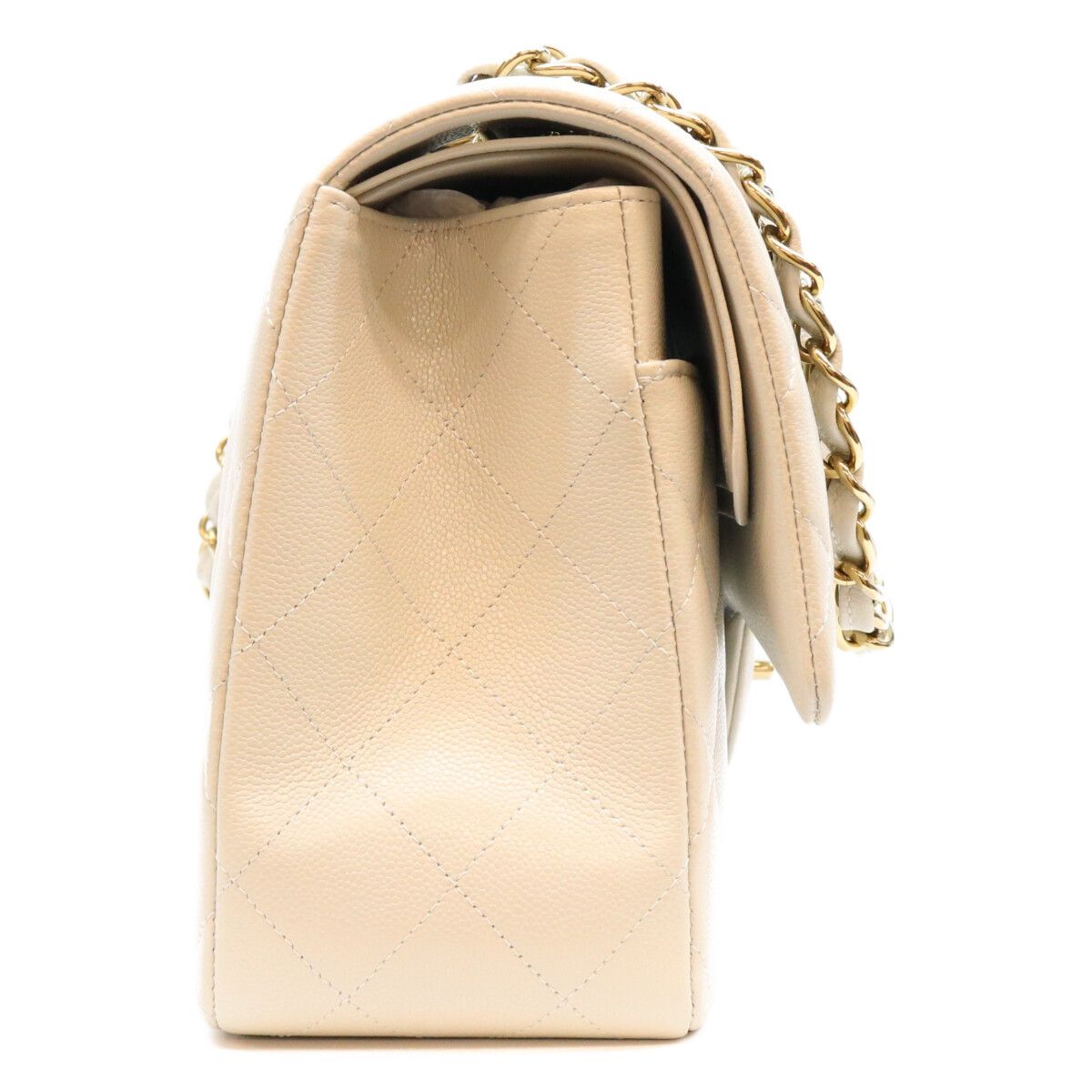 Chanel Light Gray Caviar Maxi Quilted 30 Double Flap Shoulder Bag — view 4