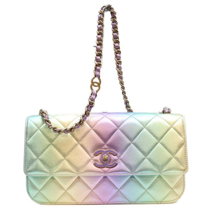 Chanel Rainbow Lambskin S Flap Quilted Shoulder Bag