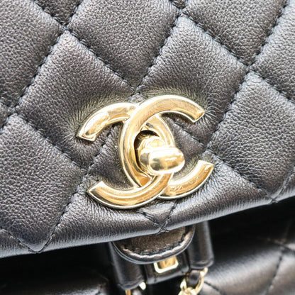 Chanel Black Lamb Quilted CC Logo Backpack — view 6