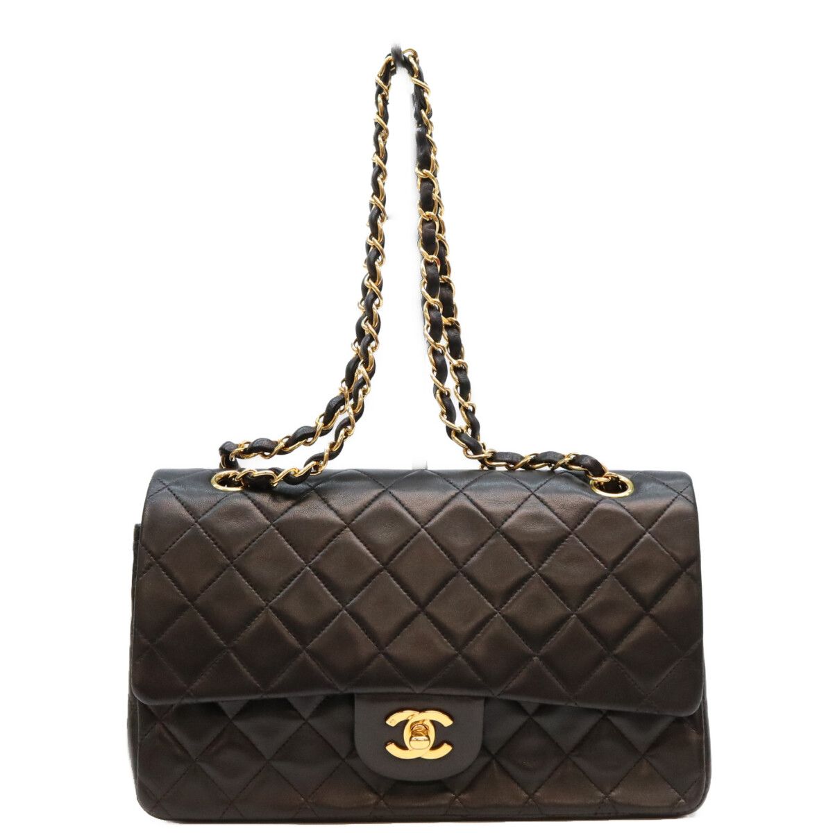 Chanel Black Lambskin Quilted 25 Shoulder Bag